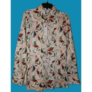 Bar 111 Men' SMALL Long Sleeve Shirt Untucked Fit Slim Fit Stretch Autumn Leaves